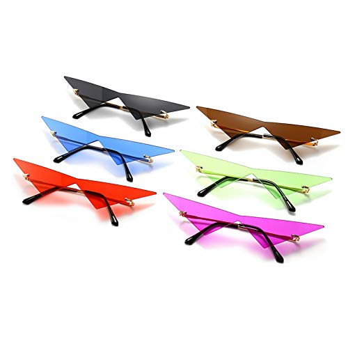 Image of willochra Triangle One Piece Frameless Sunglasses For Women Trendy Ocean Lens Sun Glasses Men Party Prom Sunglasses