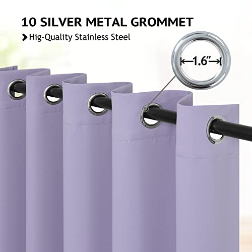 Image of COSVIYA Grommet Room Darkening Lilac Curtains 63 inch Length for Bedroom | Light Blocking Insulated Thermal Curtains for Living Room, Blackout Thick Polyester Window Drapes,62x63 inches, 2 Panels