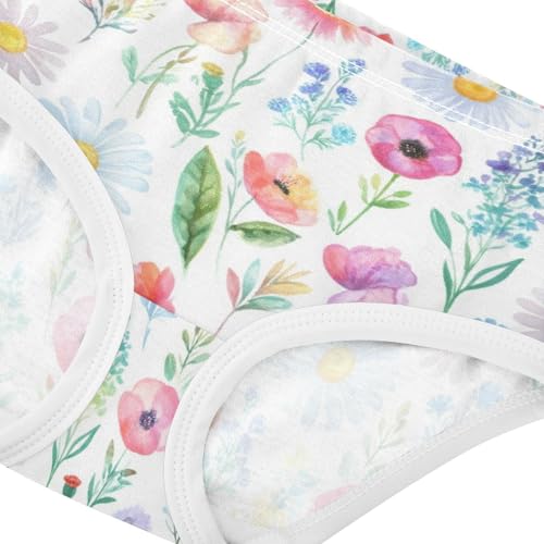 Joisal Toddlers Underwear Floral 2t Cotton Panties for Girl Animals Kids Undies Briefs Wildflowers Pastel4