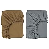 GULDVÄVARE Spannbettlaken für Kinderbett, dunkelgelb/blau, 60x120 cm