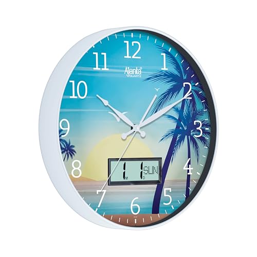 Image of Ajanta Home Decor Clock 14 Inch (350mm) White | Stylish Silent Sweep Wall Clock | Luxury Modern Design | Model 6097