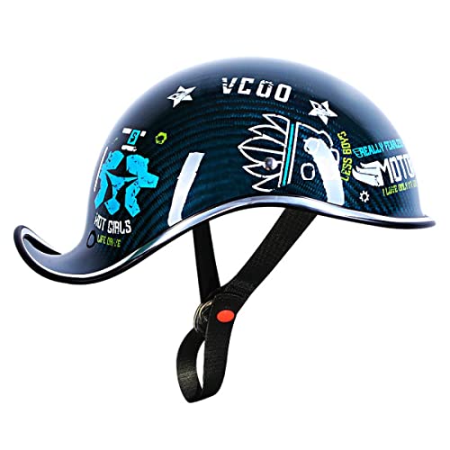 SDFGDFD Scooter-Helm Offenem Helm,Jethelm Retro Halbschalenhelm ECE/DOT-Zertifizierung, Retro Braincap Scooter Helm für Fahrrad Moped Roller Helm