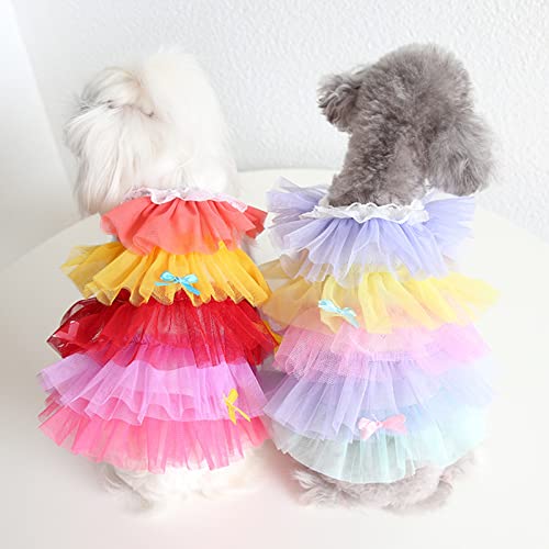 Bechanming Dog Princess Dress,Cat Cake Skirt Breathable Mesh Cute Pet Clothes Soft Dog Dress Shirt Summer Puppy Dress For Cats Small Dogs Girl (L:purple) #TOP3