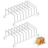 ZocRjvN Brötchenaufsatz Für Toaster, 2 Stück Toastständer Aus Edelstahl, 15.5 * 8.5 * 5.3 cm, Praktischer Toasthalter Für Heißluftfritteuse Und Küchenorganisation