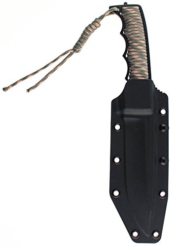 Browning Cold Stone Black Partially Serrated Spear Point Fixed Blade Knife With Paracord Wrapped Handle #TOP3