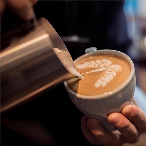 12oz Milk Frothing Pitcher, Stainless Steel Milk Frother Cup, Steamer Espresso Cup for Espresso Machine