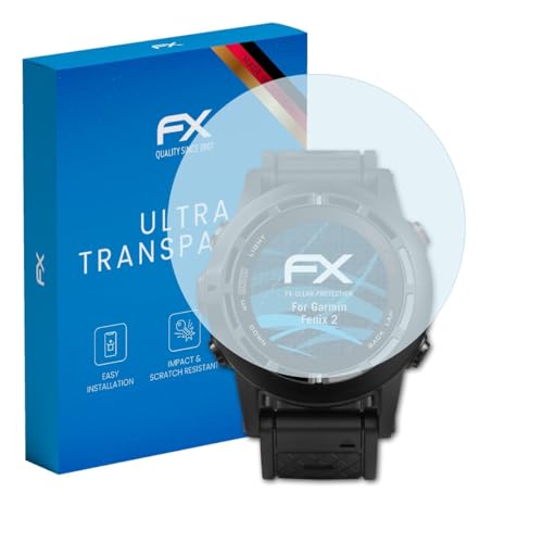 atFoliX Film Protection d'écran compatible avec Garmin Fenix 2 Protecteur d'écran, ultra-clair FX Écran protecteur (3X)