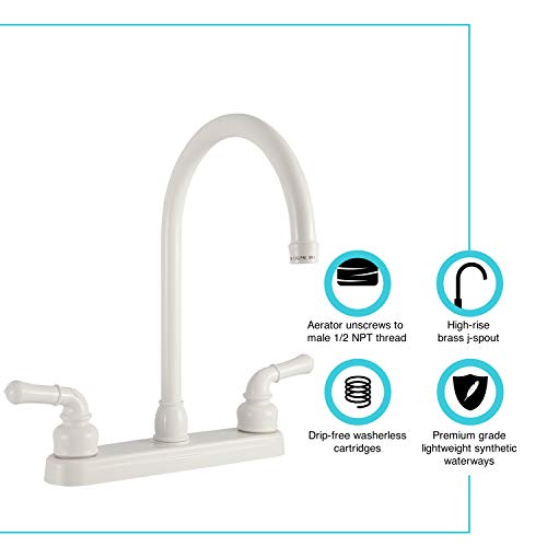 Dura Faucet Df-Pk330Hc-Wt Rv J-Spout Kitchen Sink Faucet (White) #TOP1