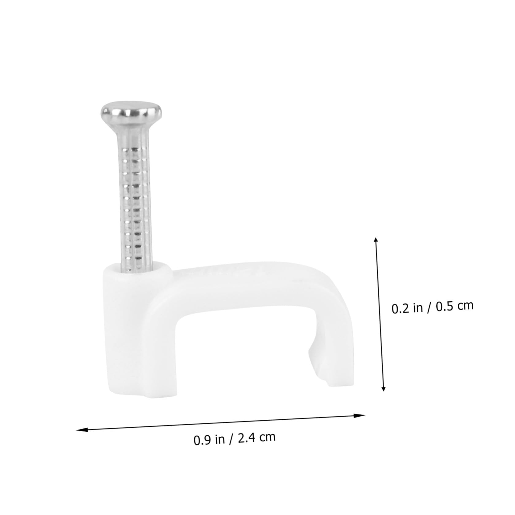 Clip de Fil Carré Renforcé 12mm, Lot de 5 pour Câbles | PE et Acier, Résistance aux Chocs Vieillissement, Usage Bureau et Maison, Blanc
