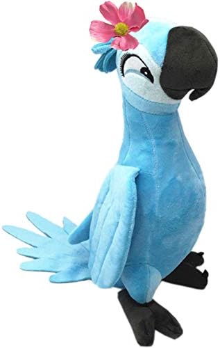 MUAQUATA Blue Parrot with Flower Stuffed Animal Plush Toy (Blue Parrot with Flower)