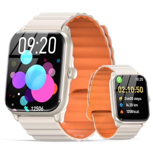 �X�}�[�g�E�H�b�` �y1.96�C���`������ �� 10���ԘA���g�p�z Android�Ή���Iphone�Ή� Bluetooth5.4 �ʘb�@�\ ���y�Đ� ����ރf�[�^���� 21��ނ̉^�����[�h ���M�ʒm IP68�h�� Smart Watch �����j���O�E�H�b
