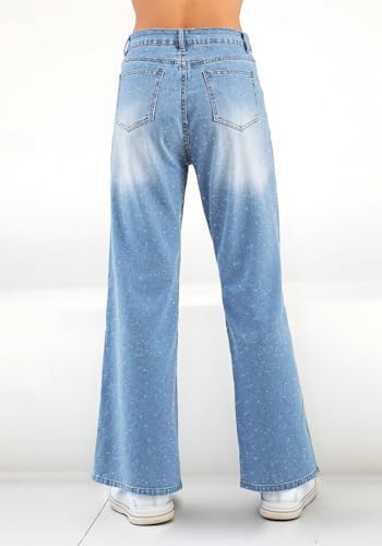 EMMIOL Jeans for Women Stretchy Mid-Low Waisted Wide Leg 2025 Trendy Casual Long Denim Pants Bottoms4