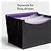 Smead Poly Frequency Expanding File Folders, Flap and Cord Closure, Letter Size, Wave Pattern, 13 Pocket, Purple/Black (70862)