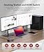 AV Access KVM Switch 2 Monitors 2 Computers with Ethernet, EDID, 4K@60Hz/2K@144Hz/1080P@240Hz, KVM Docking Station Dual Monitor for Laptop & Desktop, USB-C Charge, Aluminum, 3xUSB 3.0, Power Supply