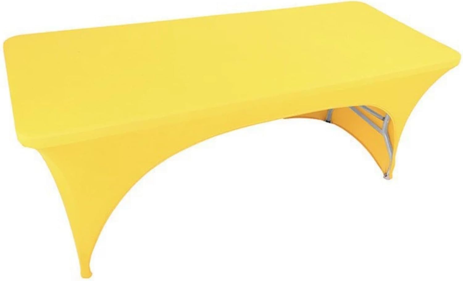 KIJyfgTR Rectangular Spandex Tablecloth – Ideal For Weddings And Birthdays(Yellow,6FT 183x76cm)