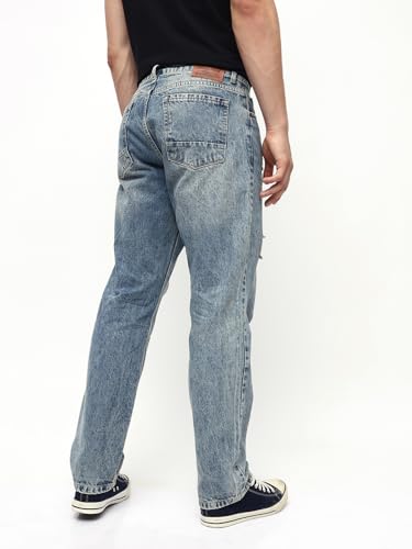 Image of High Star Men Washed Straight Fit Mid-Rise Jeans 77