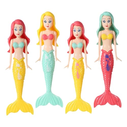 DOKRIN Giochi da immersione sott'acqua Set di 4 giocattoli subacquei a forma di sirena per piscina, piscina e vasca da bagno, divertimento in famiglia e giochi di gruppo