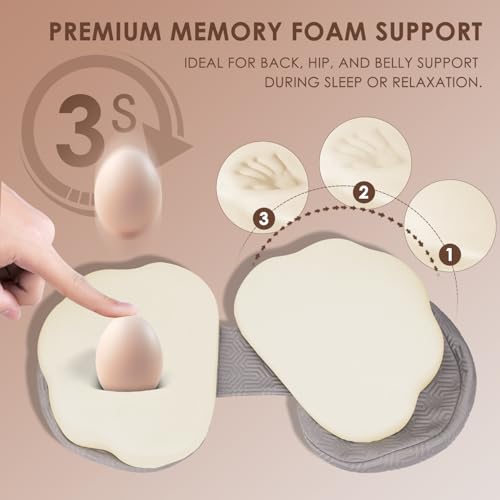 Image of Chilling Home Pregnancy Pillow - Upgraded Memory Foam Maternity Pillow for Pregnant Women - Wedge Pillows for Sleeping - Support for Back, Belly, Waist - Removable Cooling Cover