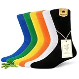 MAKABO Bamboo Socks Ladies Socks Seamless Soft Breathable Novelty Word Printed Sole Multipack Gifts for Women Size 6-11