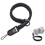 [J&Y] クイックリリース リストストラップ パラコード カメラ ハンド グリップ 落下防止 ホルダー ストラップ アーム ベルト ホルスター 分離 取り外し 調整 可能 撮影サポート QR-WS-PC (BLACK)