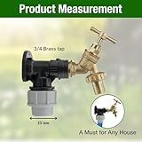 MYPURECORE 25mm MDPE Wall Flange Kit – ¾” Brass Outdoor Garden Tap with Hose Barb Fitting & PTFE Tape – Easy Install Water Tap Connector for Irrigation, Farm, Garden, Home Use - Image 2