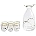 Set di Bicchieri da Vino in Vetro da 7 Pezzi Set di Bicchieri da Vino Bordo Dorato Le Tazze per l'artigianato includono 1 Bottiglia e 6 Tazze per Sake Freddo/Caldo/Caldo/Shochu/tè