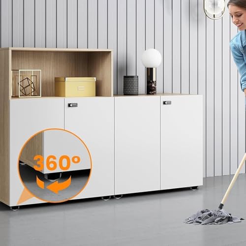 HASLED 8er-Set Schwerlast-Möbelrollen selbstklebend - 360° drehbar, max. 300 kg pro Rolle | Für Möbel, Küchengeräte & Aufbewahrungsboxen | Kugelrollen Mini mit Edelstahlkugeln