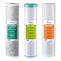 iSpring F3WGB32BPFKS Replacement Filter Set for WGB32B-PFKS Whole House Water Filter System, SGS-Tested to Reduce Up to 99% PFAS, 3-Stage Filtration Removes Heavy Metals, Chlorine, 20” x 4.5” Filters