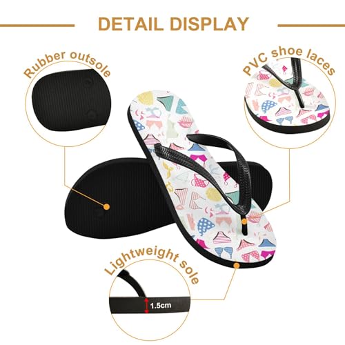 Burbuja Swimwear Pattern Flip Flops for Women Men, Soft Thong Sandals Rubber Slippers for Pool Beach Essentials3