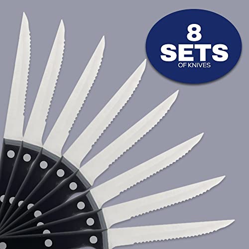 ZYBUX - Steak Knives Set of 8 - Dishwasher Safe Steak Knives Stainless Steak Knife Serrated - Dinner Knives - Image 7