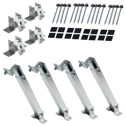 Electronicx - Support de panneau solaire pour système de balcon argent (15-30°) 2 panneaux, support pour panneau solaire, support solaire réglable, cadre en aluminium pour installations photovoltaïques, résistant