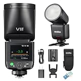 GODOX V1mid F V1midF TTL Flash Speedlite Testa Rotonda per Fotocamera Fuji