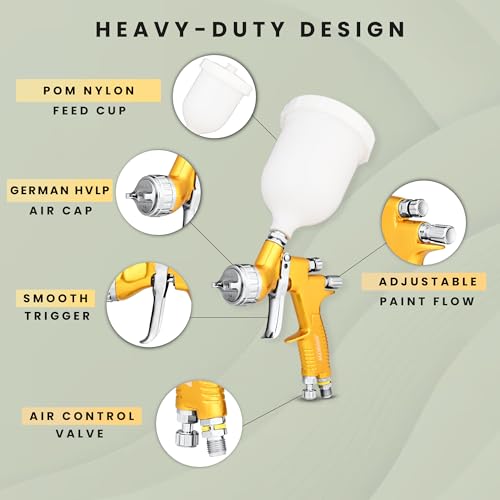 Image of Artista ATS Premium Automotive Paint Spray Gun, 1.3mm Nozzle, 2.5 Bar Pressure, 600ml Cup