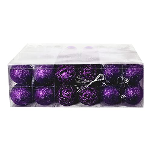 Kit C/100 Bolas de Natal Lisas/Foscas/Glitter - Lilás