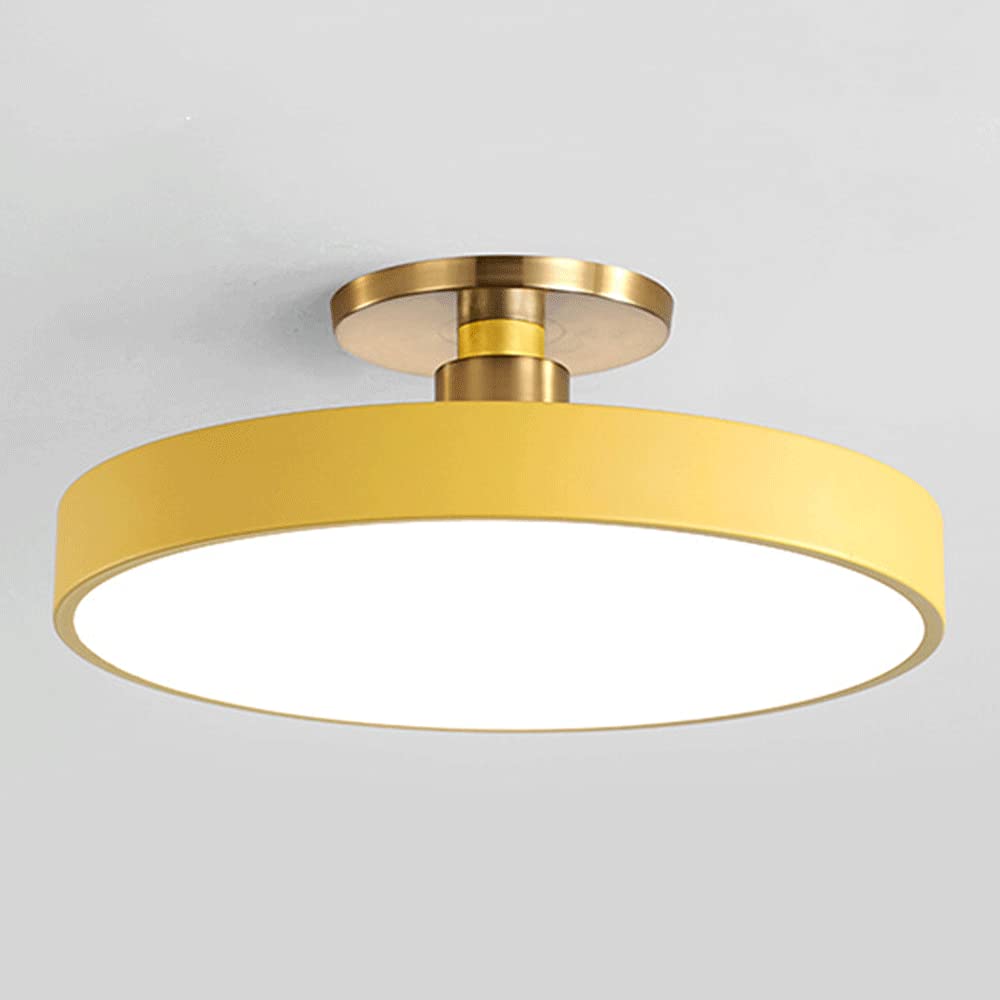 CHENKUI Half Flush Mount LED Ceiling Light 40W Adjustable Tri-color Light Ceiling Lamp Fixture Home Flat Ceiling Lighting Easy Installation Of Round Lights For Corridors, Porch, Balconies