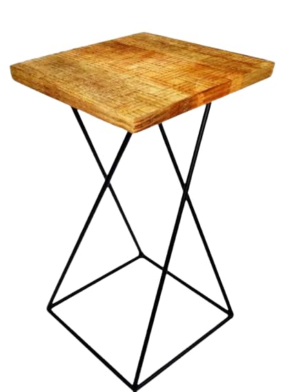 M I S Handicraft Fabricator Black Squire Plant Stand (8" X 8" Ht: 14.5“) (Design-2)