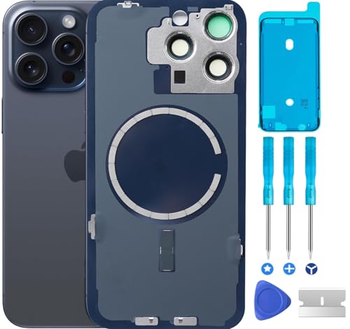 ABUSVEX 15 Pro Max �o�b�N�K���X iPhone 15 Pro Max�p ���A�o�b�N�J�o�[ �K���X �h�� �J���������Y+�v���t�F�b�V���i���C���c�[���L�b�g(�u���[�`�^���AiPhone 15 Pro Max)