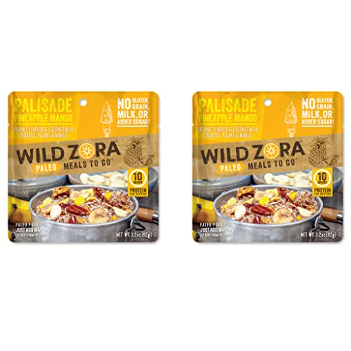 Image of Wild Zora Paleo Freeze Dried Meals for Backpacking & Camping - Healthy Gluten Free & Grain Free Camping Meals /Backpacking Food + No Added Sugar - Great for Travel (Palisade Pineapple Mango 2-pack)