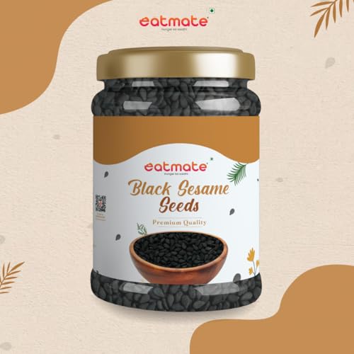 Image of Eatmate Premium Black Sesame Seeds 1 Kg | Raw Kala Til Seeds for Eating, Cooking & Baking | Nutrient Rich Indian Spice | Pure Natural Black Til | High Calcium & Antioxidants Whole Sesame