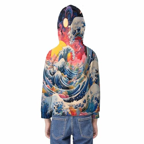 Sweatshirt pocket ocean 3D pour ado pull imprimé vagues