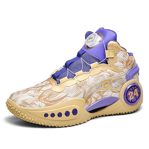 Image of Men's High-Top Basketball Shoes Anti-Slip and Wear-Resistant Soles Running Shoes Graffiti Design Fashionable Sports Shoes
