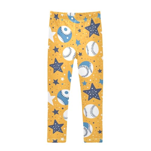 Cute Baseball Planet Star Girls Leggings Soft Stretch Workout Yoga Dance Pants for Kids Casual Tights