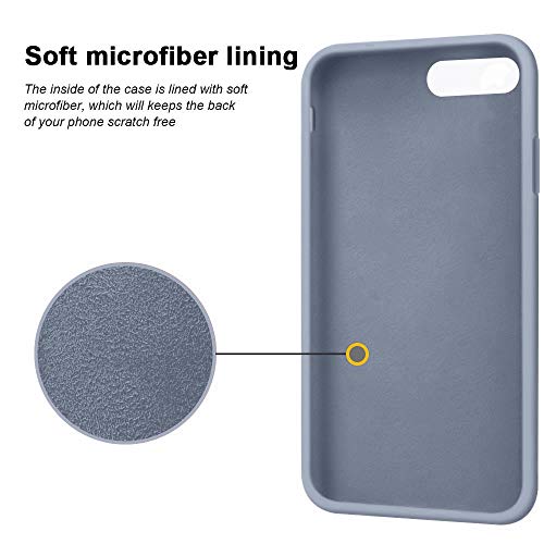 Vooii For Iphone 8 Plus Case, Iphone 7 Plus Case Kickstand | Liquid Silicone | 10Ft Drop Tested Protective, Microfiber Lining Shockproof Full-Body Cover Case For Iphone 8 Plus/7 Plus (Lavender Grey) #TOP7