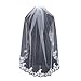 Drasawee Women Wedding Lace Edge Short Veil Elbow Length Bridal Accessories With Comb