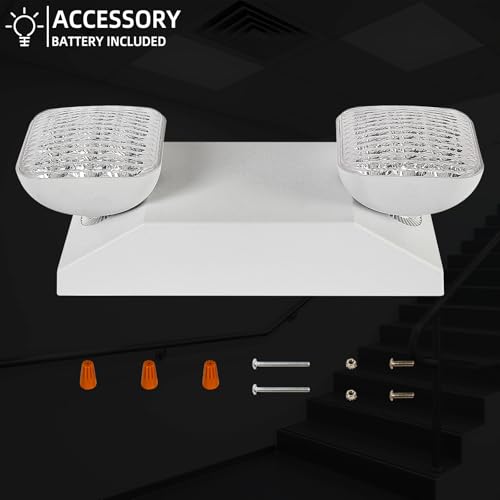 Enjvvs Emergency Light, LED Emergency Lighting with Battery Backup, 2 Adjustable Heads, Commercial Emergency Lights Combo for Business, 120V/277V AC, UL Listed, 1 Pack - Image 5