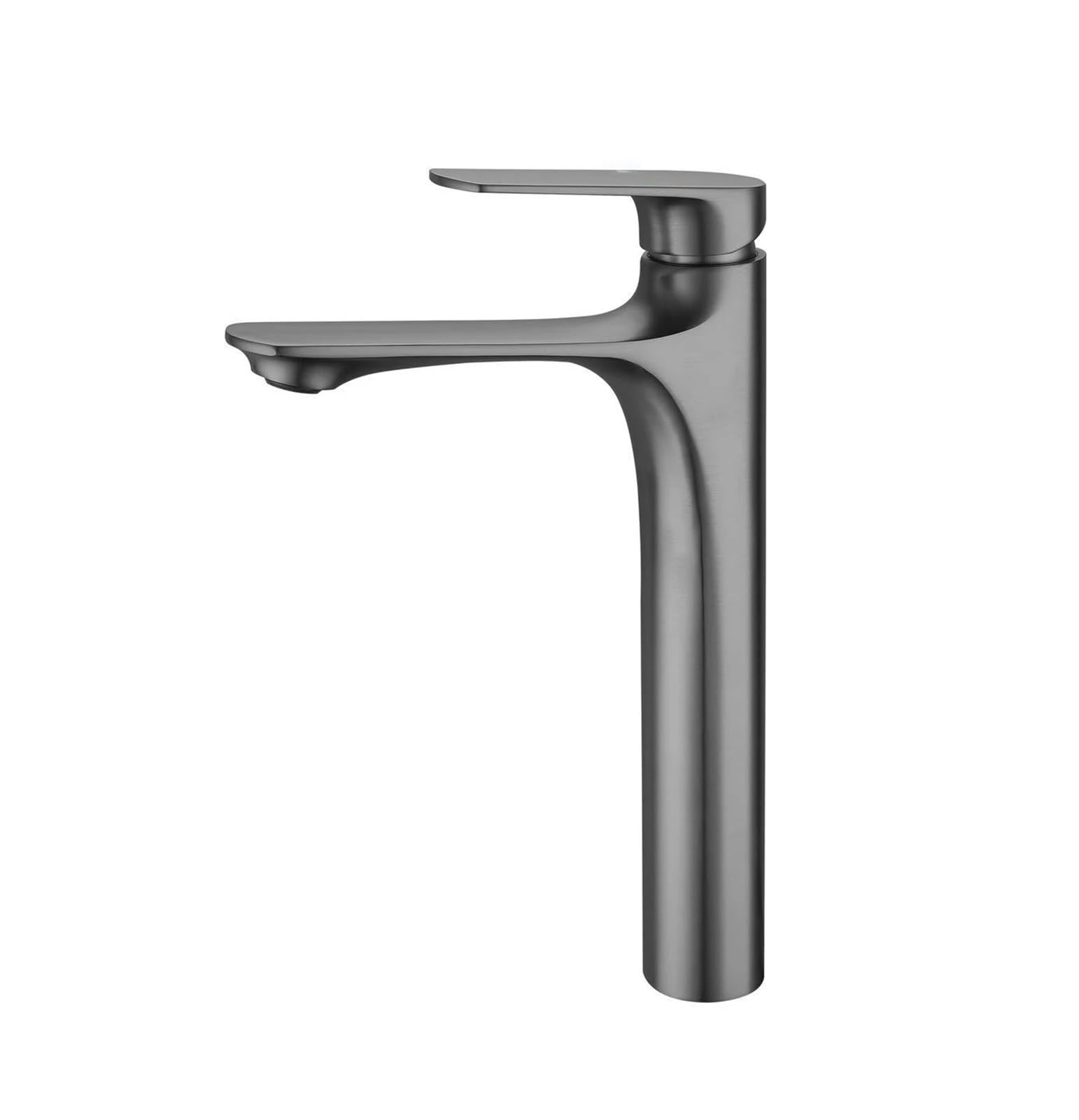 Grifo monomando para lavabo de baño alto anticaídas de agua dorado sobremesa gris L