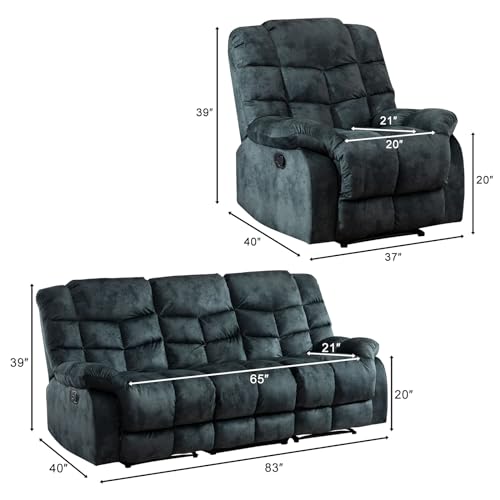 Sillón estándar reclinable verde para sala miniatura 2