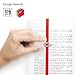 Lastword Elastic Bookmark with Metal Cursor for Any Book - Perfect Book Markers for Women, Men and Kids - Design Made in Italy - Red