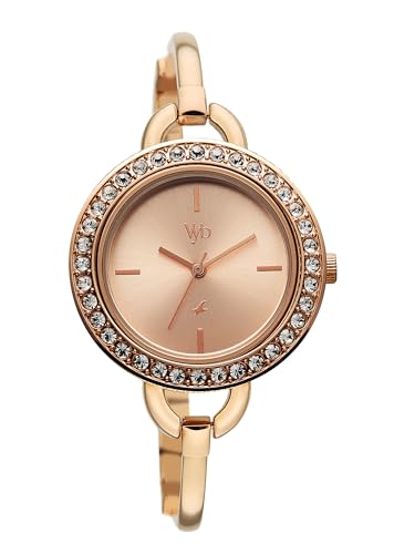 Image of Fastrack Vyb Siren with Quartz Analog Rose Gold Dial Rose Gold Strap Watch for Girls - FV60127WM01