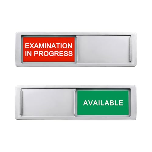 Examination in Progress/Available Sign,Exam Room Signals,Medical Door Indicator for Doctor Offices, Hospitals, Clinics, Easy Identification, Durable, Reliable Room Status Sign-7'' x 2'' - Silver